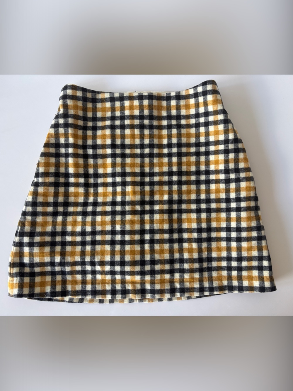 Wilfred Plaid Mini Skirt in Mustard, Black & White